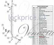 Картинка Ось для рото механизма ERGON регулируемая, комплект с алюминиевой поддержкой HP MAX 250 T.E. для межкомнатных дверей